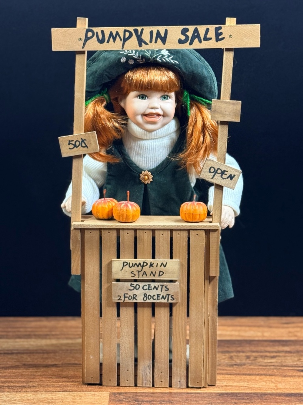 SEYMOUR MANN “Becky’s Pumpkin Sale” Doll with Pumpkin Stand